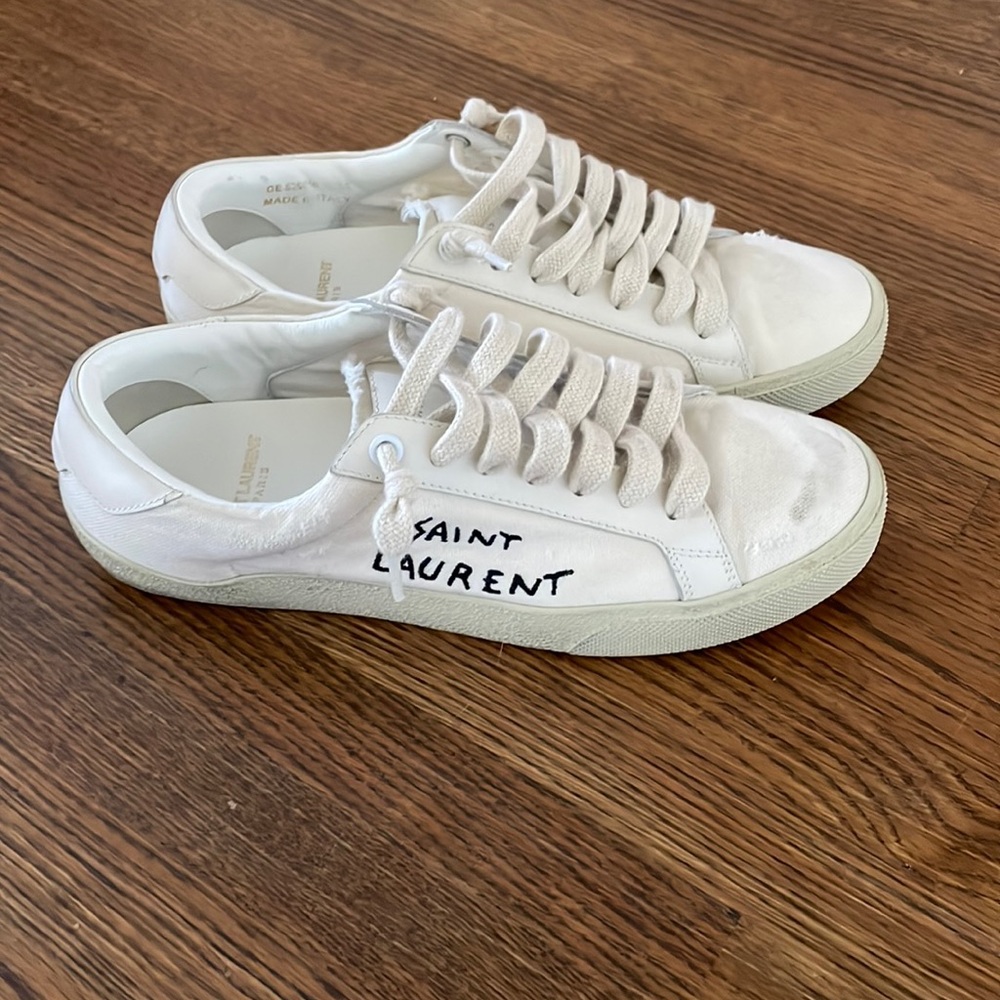 YSL Saint Laurent Canvas court classic sneaker size 7.5